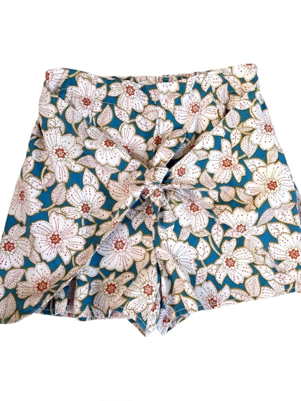 Anthropologie Georgine Skirted Shorts Teal Floral Women’s Size XS EUC Summer